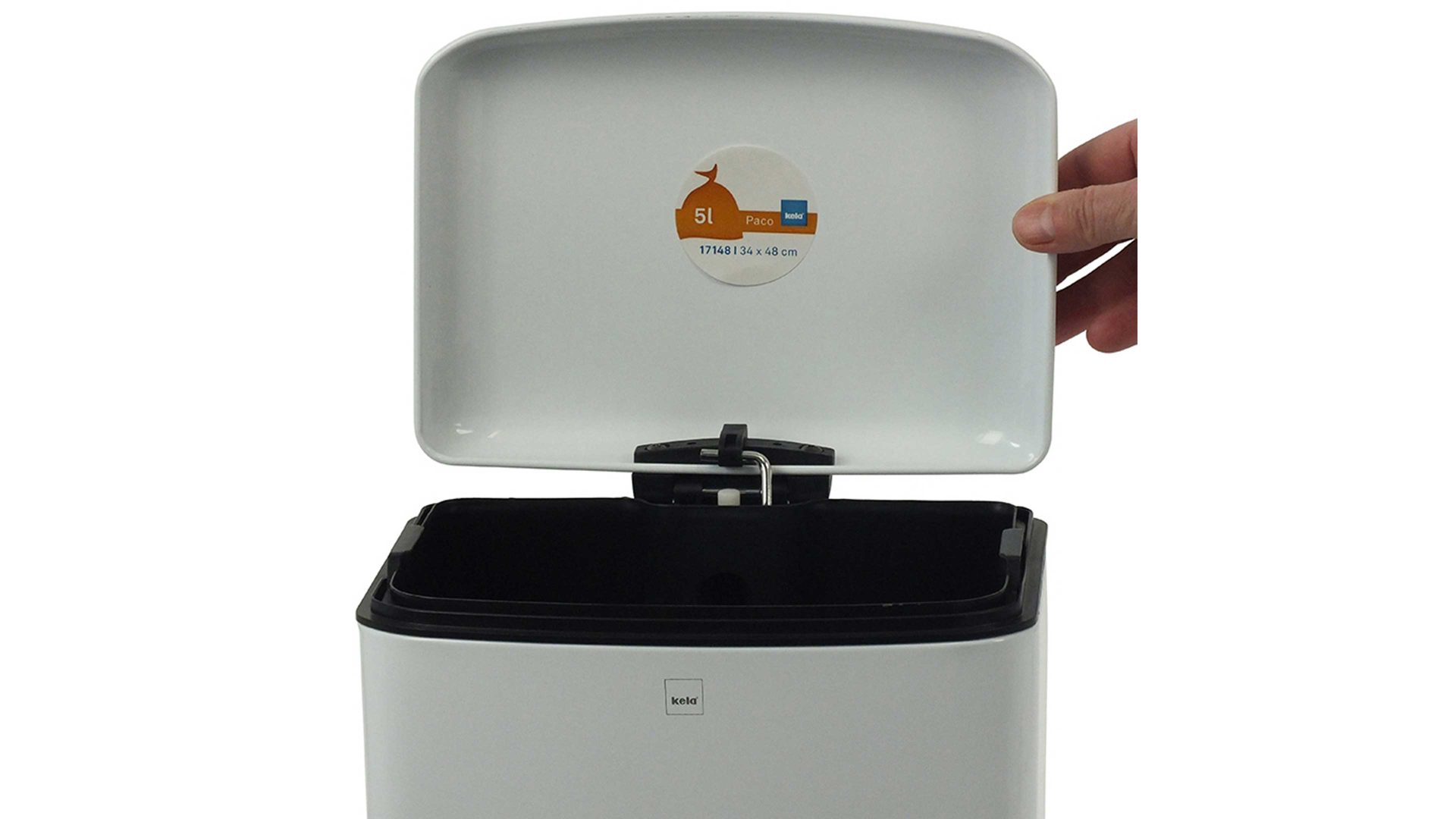 Kosmetikeimer Kela | keck & lang aus Metall in Weiß kela Kosmetikeimer Davino weißer Stahl – ca. sechs Liter