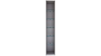Regal Interliving aus Holz in Grau Interliving Kleiderschrank Serie 1205 – Regal Kieselgrau – fünf Glasböden