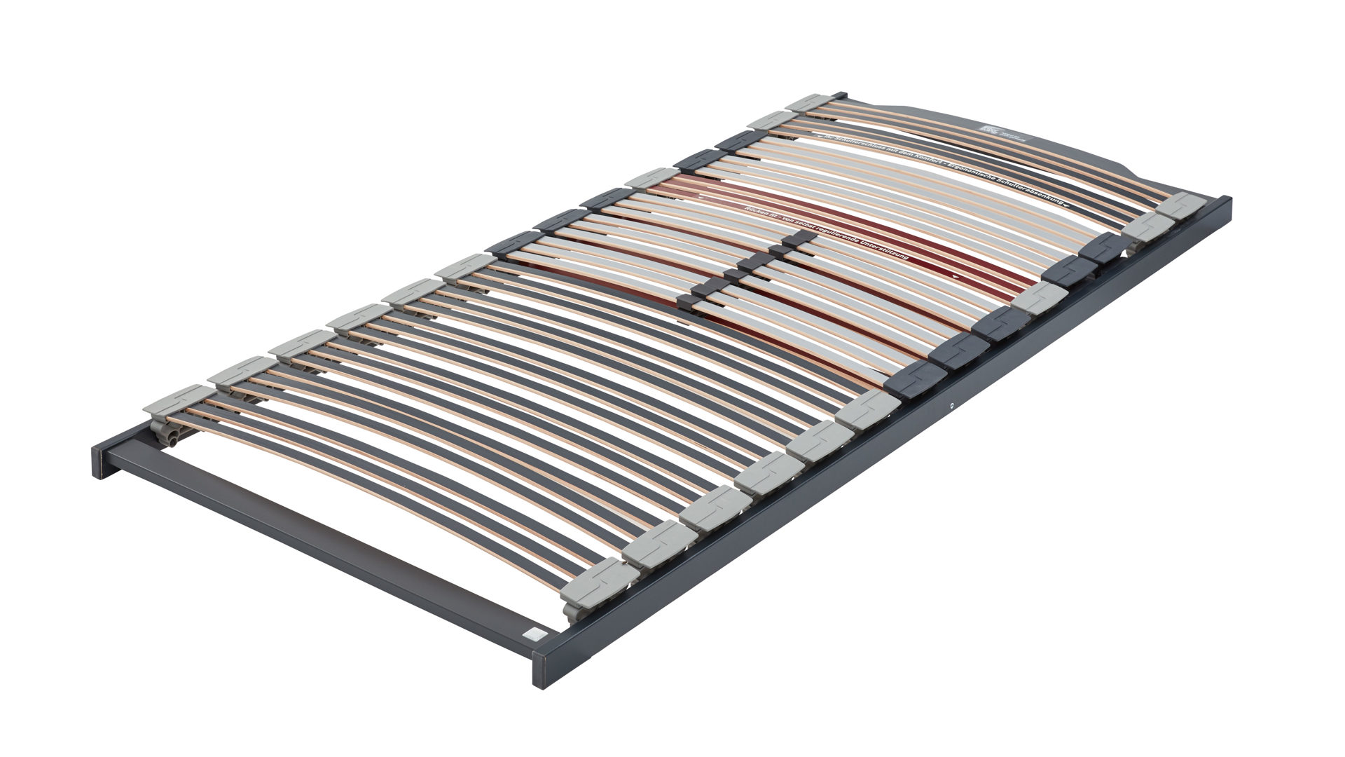 Lattenrost Interliving aus Holz in Grau Interliving Lattenrost Serie 1943 – Lattenrost LKF manuelle Kopf- & Fußteilverstellung – Liegefläche ca. 120 x 200 cm