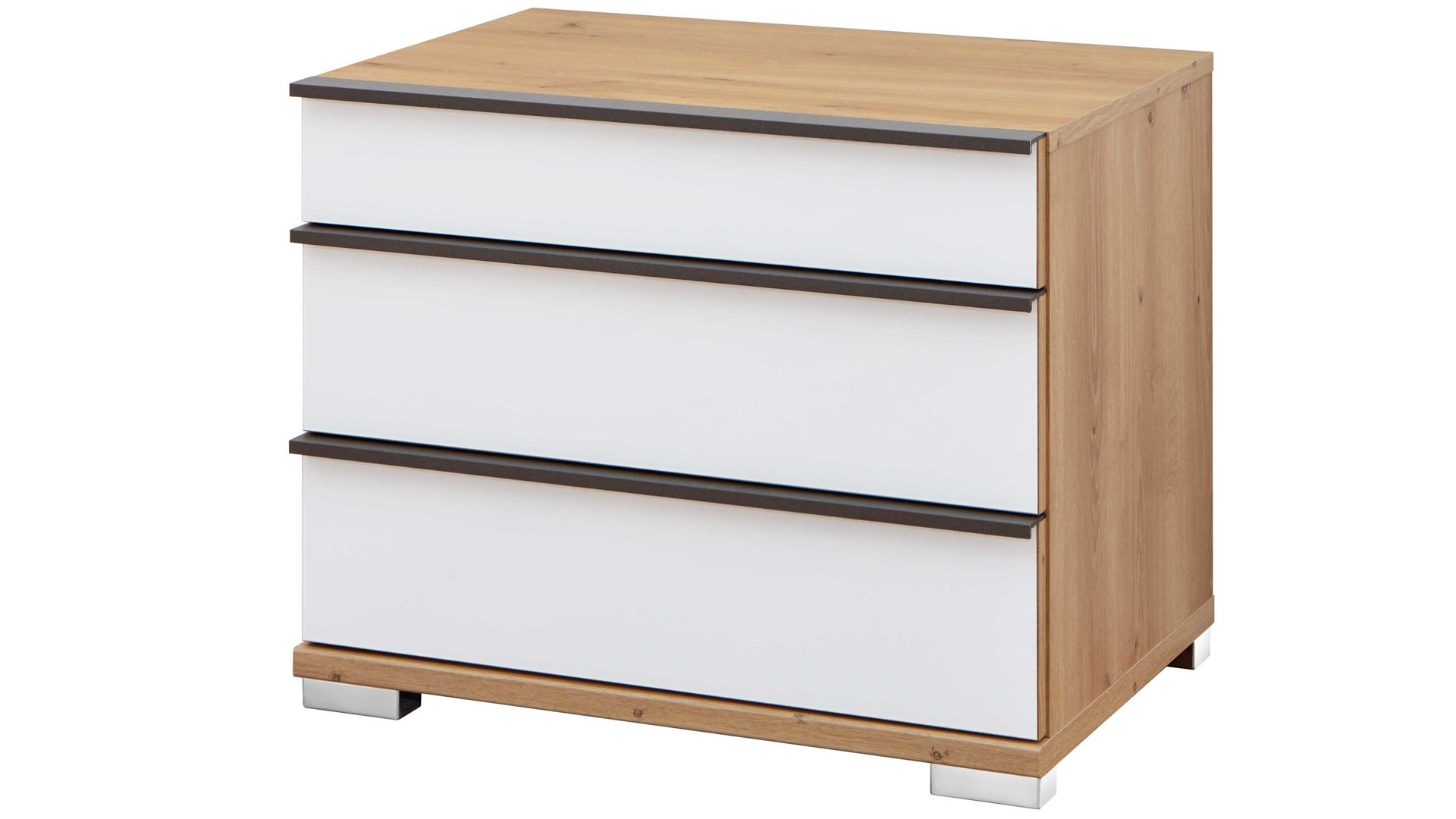 Nachtkommode Wiemann | oeseder aus Holz in Weiß WIEMANN Schlafzimmerprogramm Loft – Nachtkonsolen-Set Bianco Eiche & Weiß – zweiteilig