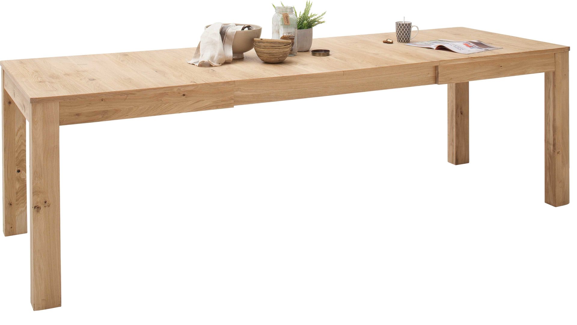 Auszugtisch Mca direkt aus Holz in Holzfarben Wohnprogramm Santori - Auszugtisch Asteiche & Eiche– ca. 160-260 x 90 cm