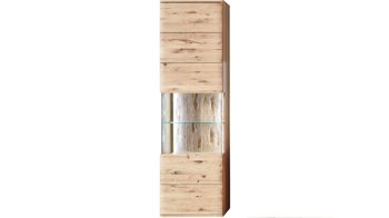 Vitrine Mca direkt aus Holz in Holzfarben Wohnprogramm Santori - Vitrine Eiche & Asteiche – eine Tür, links