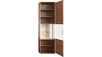 Vitrine Mca direkt aus Holz in Holzfarben Wohnprogramm Santori - Vitrine Eiche & Asteiche – eine Tür, rechts