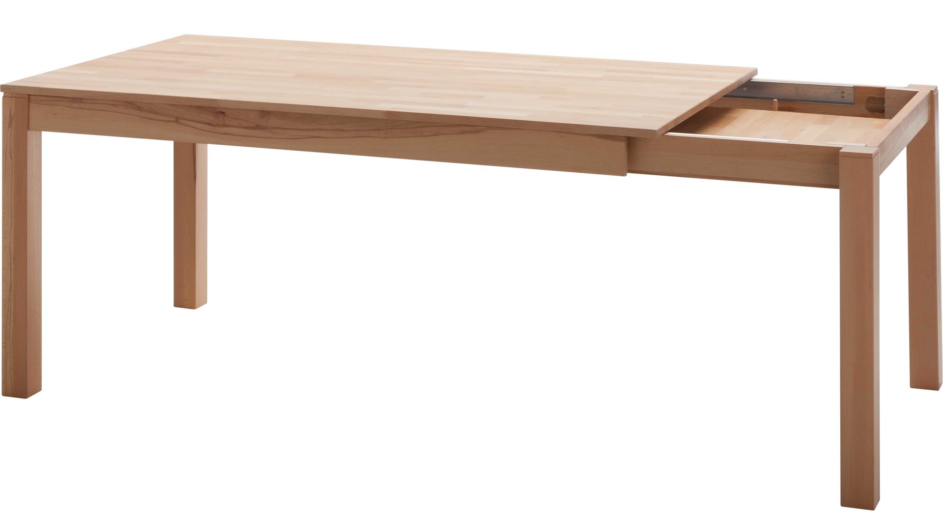 Auszugtisch Standard furniture factory aus Holz in Holzfarben Massivholztisch Fano mit Gestellauszug lackierte Kernbuche – ca. 160–260 x 90 cm