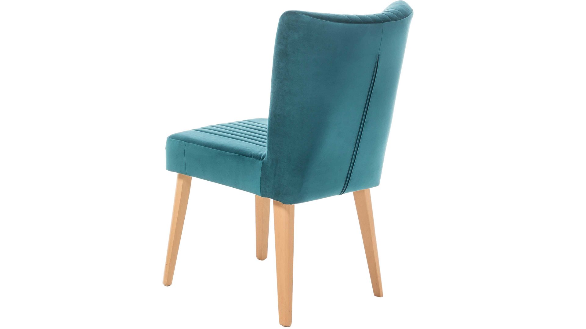 Polsterstuhl Standard furniture factory aus Stoff in Petrol Polsterstuhl bzw. Sitzmöbel Jan petrolfarbener Velours Brussels 707 & Eiche