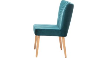 Polsterstuhl Standard furniture factory aus Stoff in Petrol Polsterstuhl bzw. Sitzmöbel Jan petrolfarbener Velours Brussels 707 & Eiche