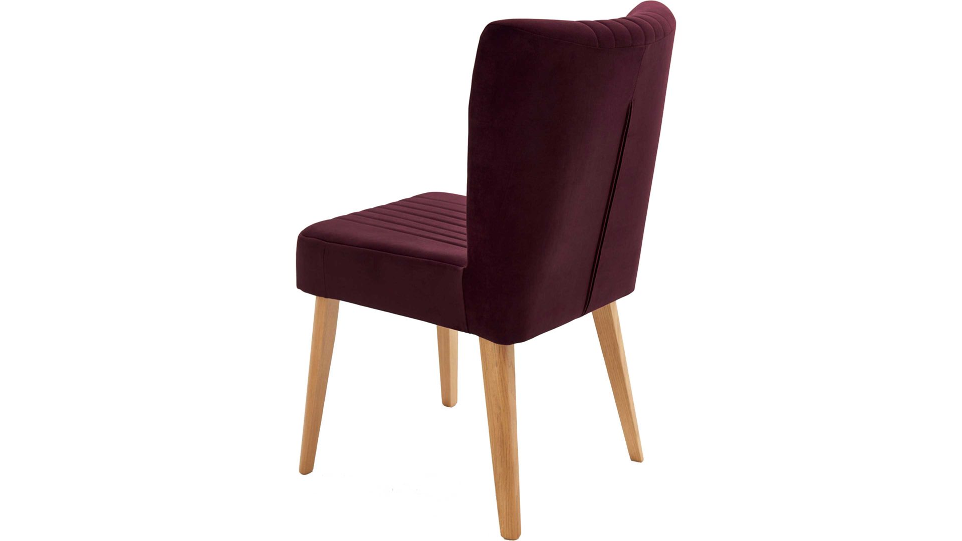 Polsterstuhl Standard furniture factory aus Stoff in Dunkelrot Polsterstuhl Jan als Esszimmermöbel einsetzbar chiantifarbener Velours Brussels 36 & Eiche