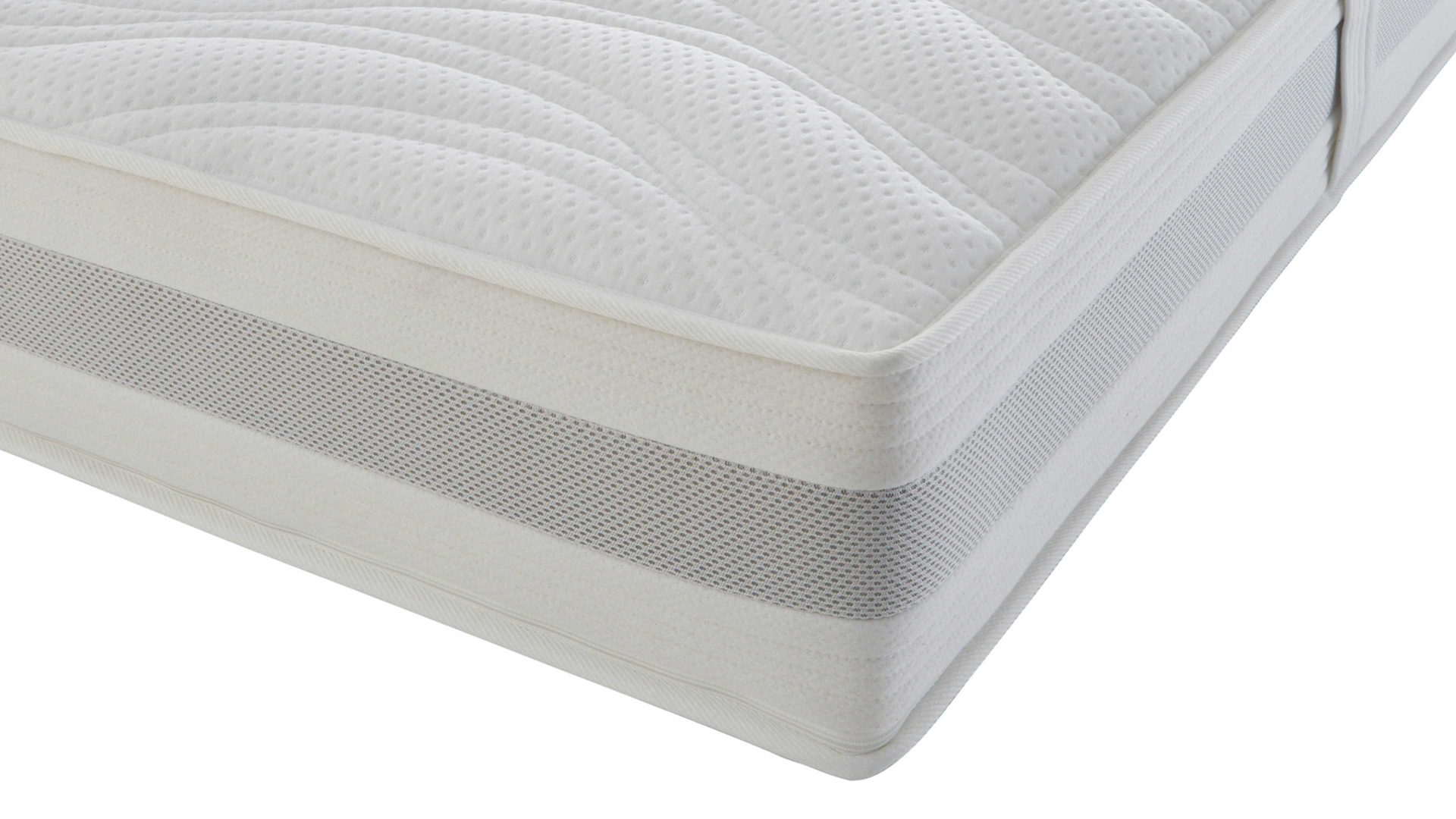 Federkernmatratze Interliving aus Stoff in Weiß Interliving Matratze Medikontur 1915 Taschenfederkern, H4 – Liegefläche ca. 80 x 190 cm