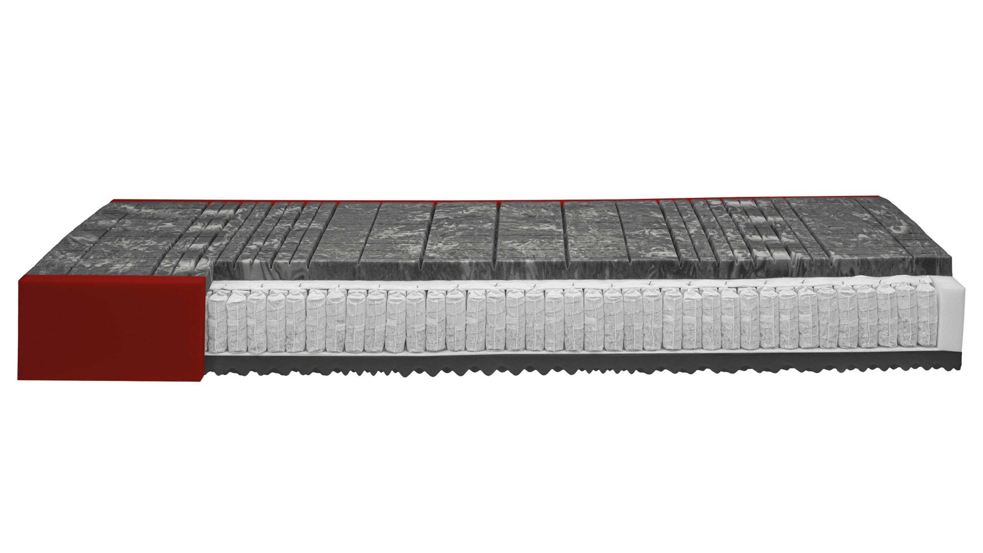 Federkernmatratze Interliving aus Stoff in Weiß Interliving Matratze Medikontur 1915 Taschenfederkern, H3 – Liegefläche ca. 90 x 200 cm