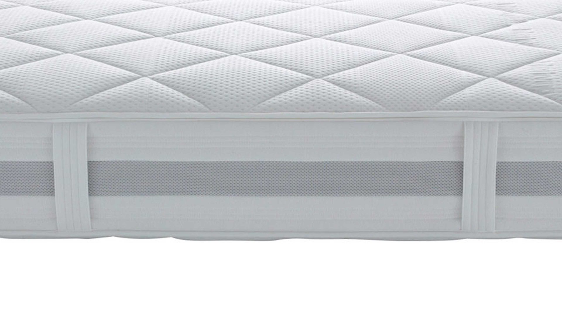 Federkernmatratze Interliving aus Stoff in Weiß Interliving Matratze Medikontur 1915 Taschenfederkern, H3 – Liegefläche ca. 80 x 200 cm