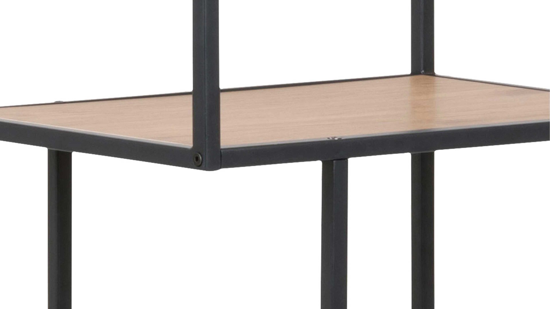 Regal Actona group aus Holz in Holzfarben Regal Seaford im Industrielook auch als Flurmöbel einsetzbar Wildeiche & Schwarz – ca. 77 x 185 cm