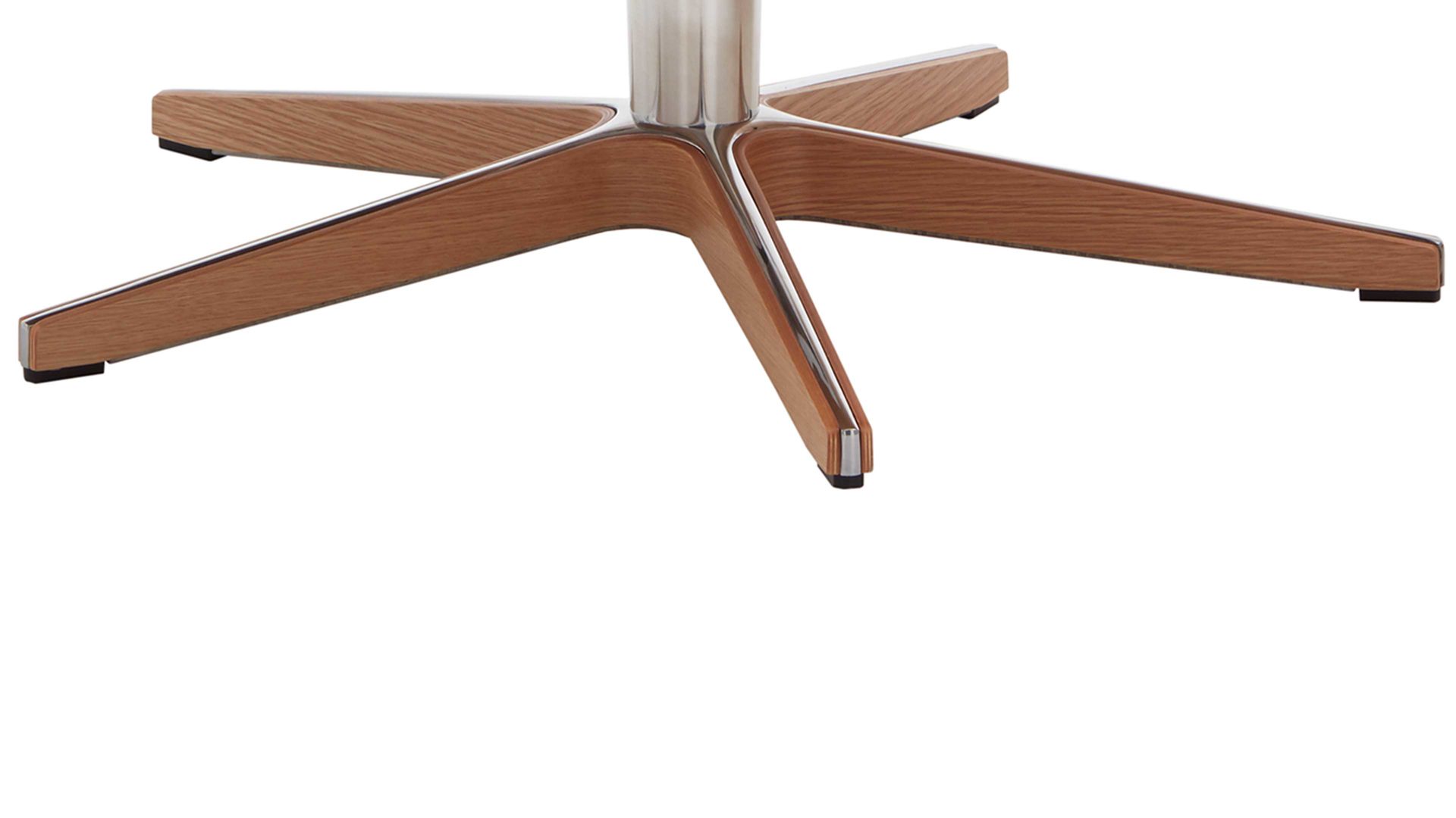 Polsterhocker Conform® aus Fell in Hellbraun CONFORM® Hocker Timeout saharafarbenes Schaffell & Webstoff & Eichefurnier