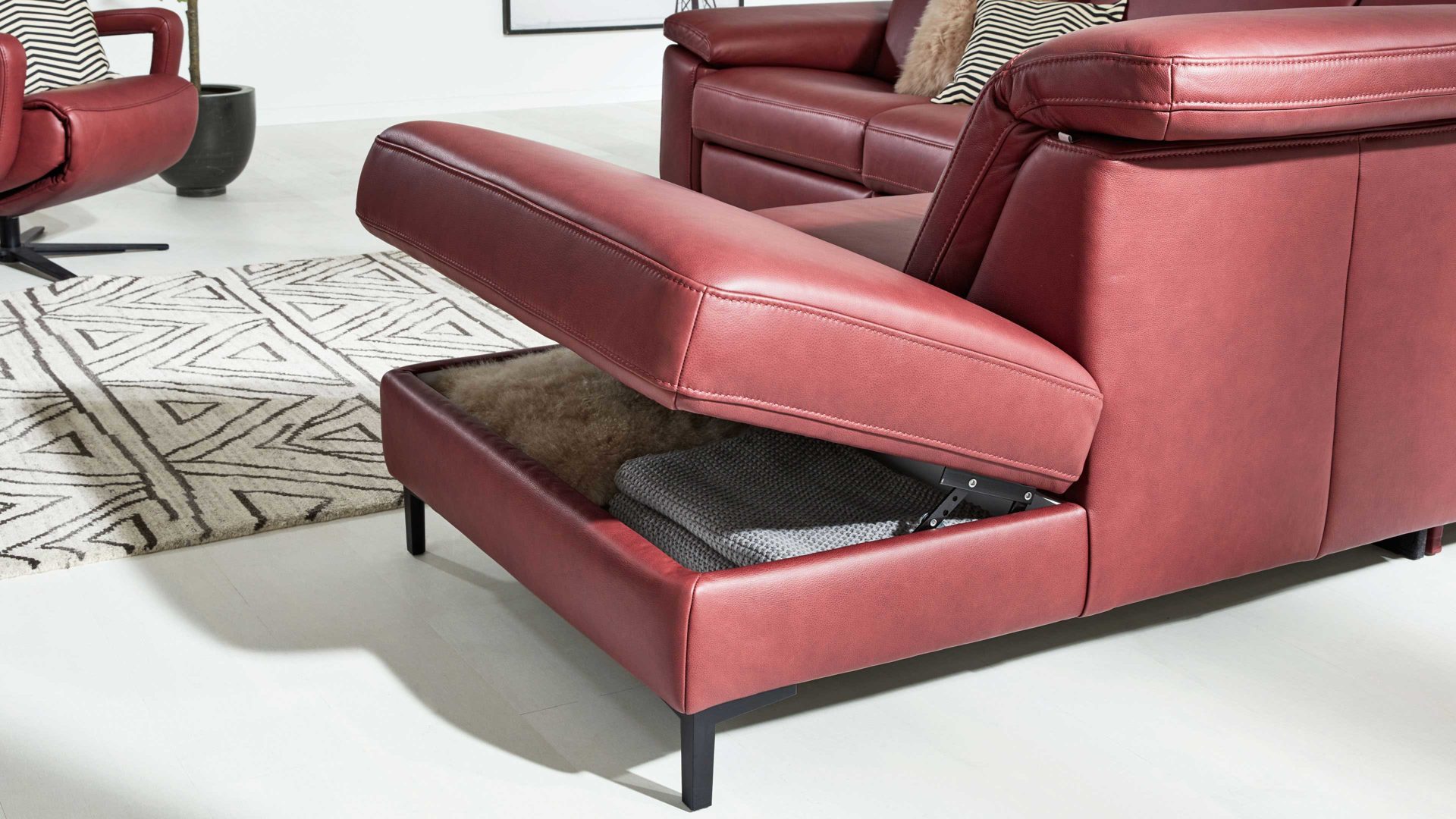 Funktion Interliving aus Metall in Transparent Interliving Sofa Serie 4054 – Aufklappfunktion Funktions-Mehrpreis