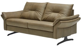 Zweisitzer Interliving aus Leder in Grün Interliving Sofa Serie 4400 - Zweisitzer olivgrünes Leder EVI 33 - Breite ca. 214 cm