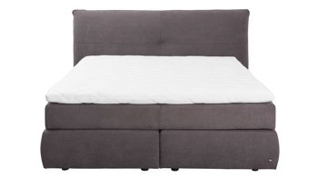 Boxspringbett Interliving aus Stoff in Dunkelgrau Interliving Bettsystem Serie 1414 - Boxspringbett Variante 1 dunkelgrauer Stoffbezug ENF 09 - Liegefläche ca. 180 x 200 cm