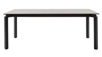 Auszugtisch Interliving aus Keramik in Grau Interliving Esszimmer Serie 5111 – Auszugtisch graue Glaskeramik & schwarzes Eisen – ca. 180-260 x 100 cm