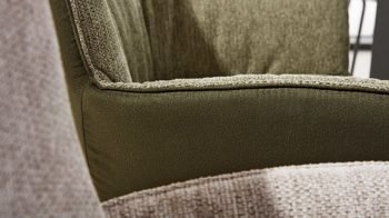 Polsterstuhl Interliving aus Stoff in Grün Interliving Esszimmer Serie 5111 – Schalensessel 9022-04 grüne Bezugkombi 955 & schwarzes Eisen