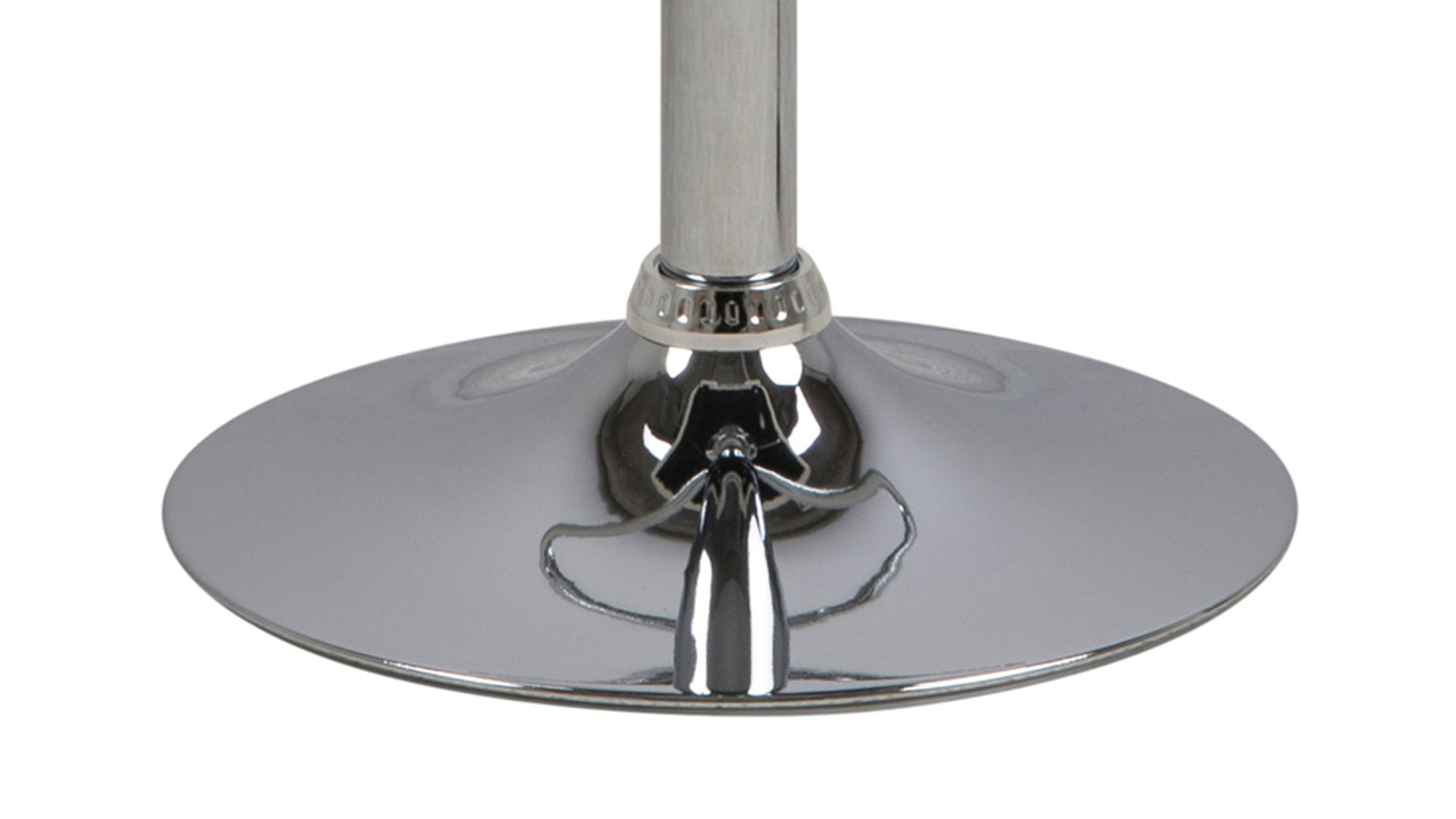 Barhocker Actona group aus Kunstfaser in Weiß Barhocker mit Trompetenfuß bzw. Tresenstuhl Sylvia weißes Kunstleder & Chrom