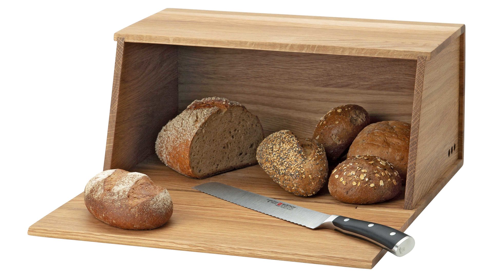 Brotkasten Continenta aus Holz in Holzfarben CONTINENTA Brotkasten Eiche - ca. 40 x 26 cm