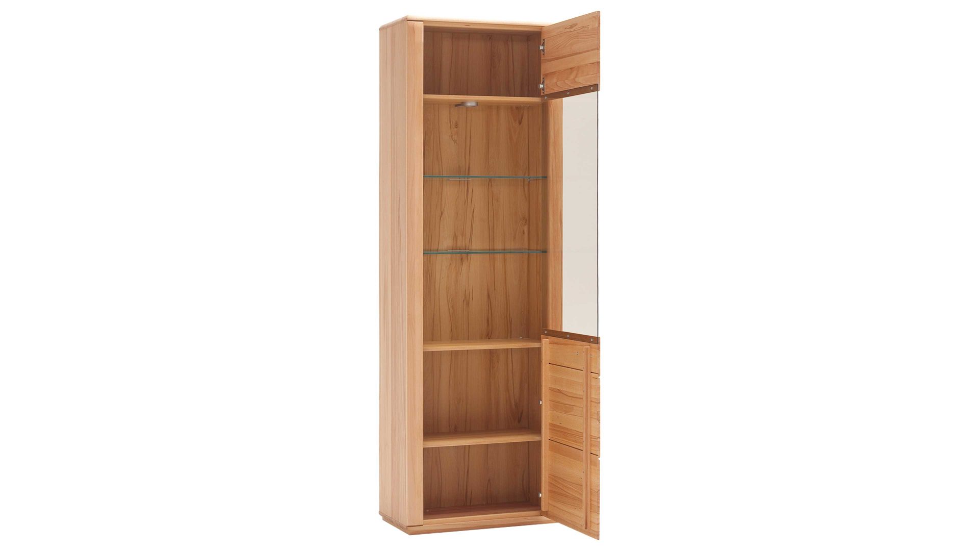 Vitrine Mca direkt aus Holz in Holzfarben Wohnprogramm Sena - Vitrinenschrank als Wohnzimmermöbel geölte Kernbuche – eine Tür