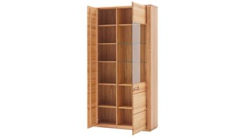 Vitrine Mca direkt aus Holz in Holzfarben Wohnprogramm Sena - Vitrinenschrank bzw. Wohnzimmerschrank geölte Kernbuche – zwei Türen