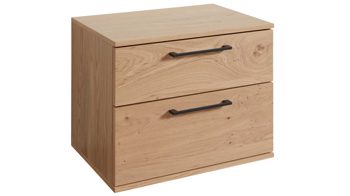 Nachtkommode Interliving aus Holz in Holzfarben Interliving Schlafzimmer Serie 1024 – Nachtkommode zwei Schubladen, Balkeneiche - Breite ca. 46 cm