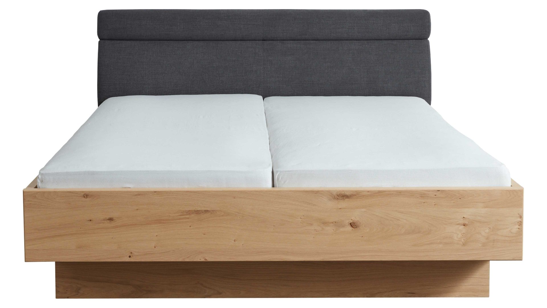 Bettgestell Interliving aus Holz in Anthrazit Interliving Schlafzimmer Serie 1023 – Bettgestell 86538 schwebend, Liegefläche ca. 180 x 200 cm - Balkeneiche & Anthrazit