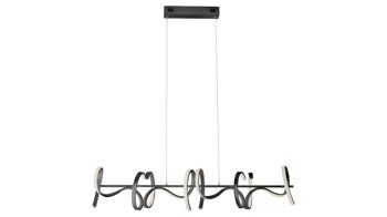 Pendelleuchte Just light. (leuchtendirekt) aus Metall in Schwarz JUST LIGHT. Serie Curls - Hängeleuchte Schwarz & Gold - Länge ca. 99 cm