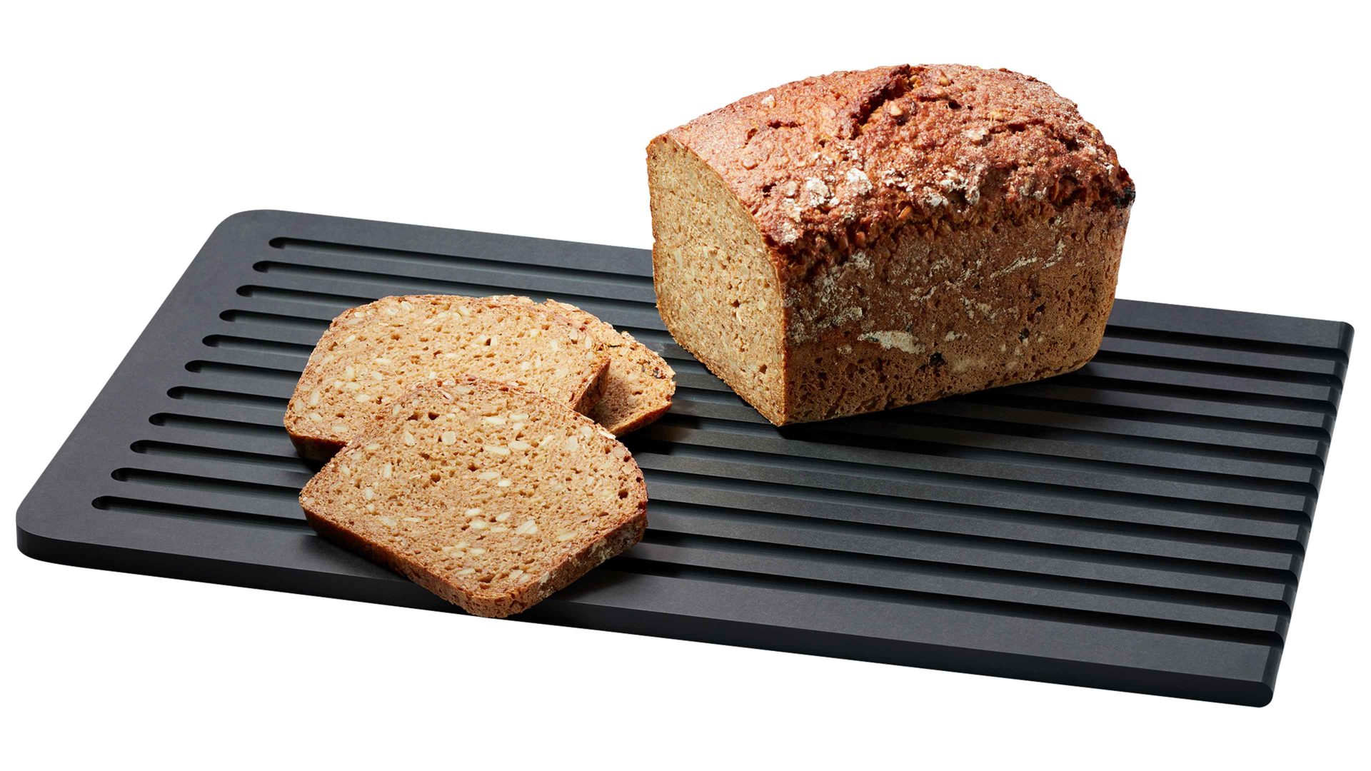 Schneidbrett Continenta aus Holz in Schwarz CONTINENTA Duracore - Brotschneidebrett schwarzer Recycling-Werkstoff – ca. 24 x 39 cm