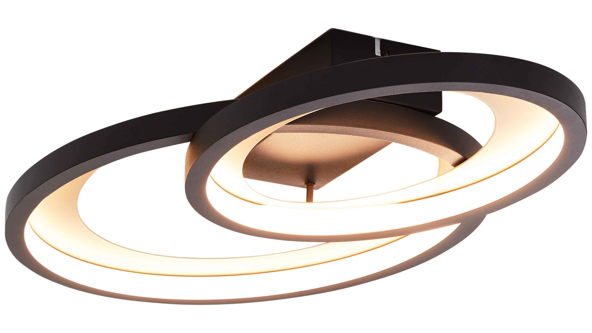 Deckenleuchte Interliving aus Metall in Schwarz Interliving Leuchten Serie 9337 - Deckenleuchte Mattschwarz & Gold – ca. 59 x 33 cm