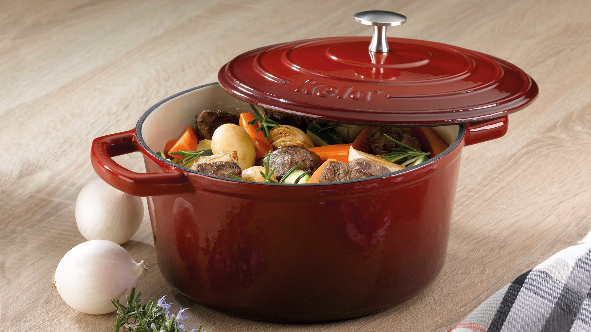 Bräter Kela | keck & lang aus Metall in Rot kela Bräter Calido rotes Gusseisen - ca. 3,8 Liter