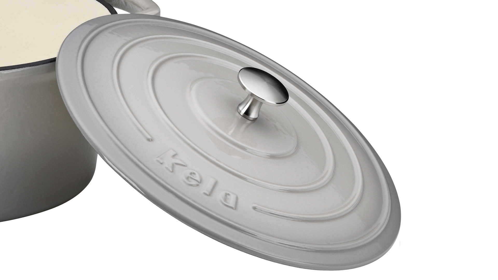 Bräter Kela | keck & lang aus Metall in Hellgrau kela Bräter Calido hellgraues Gusseisen - ca. 4,6 Liter