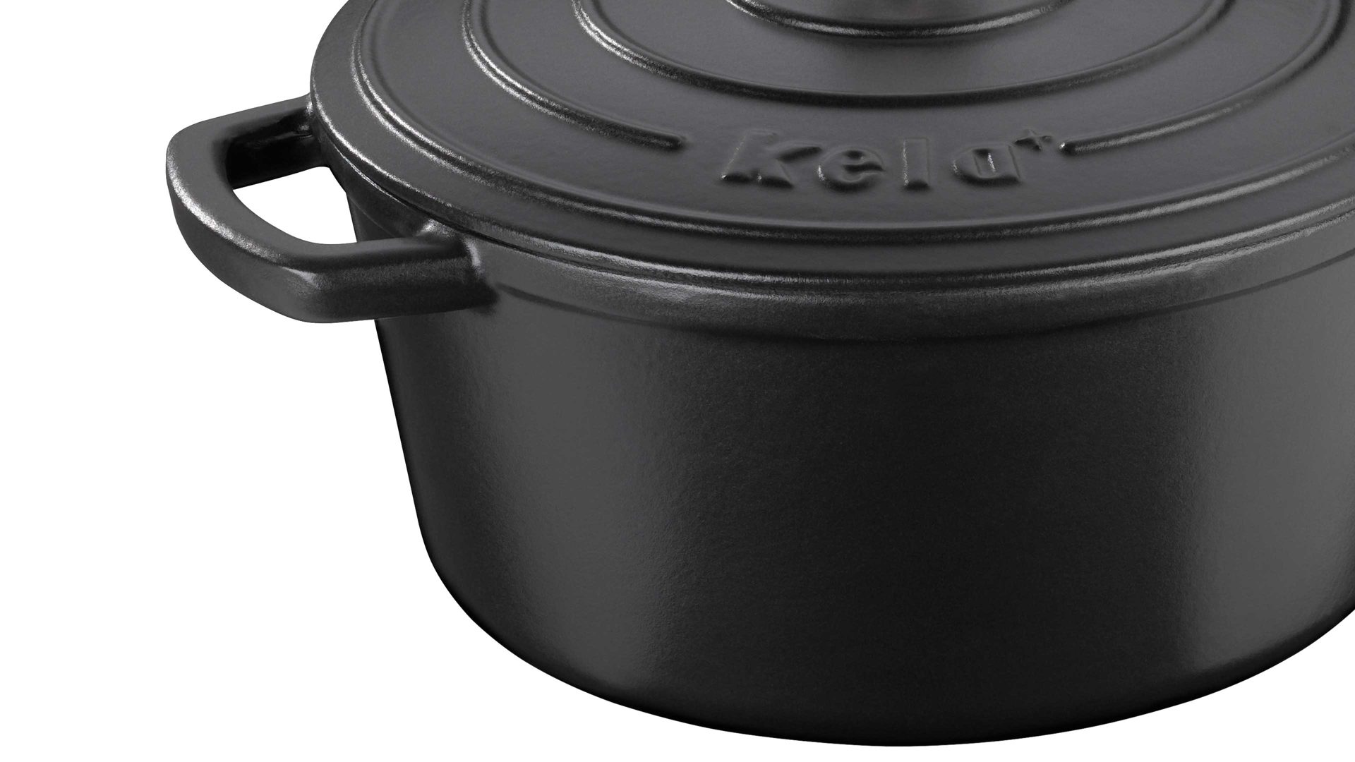 Bräter Kela | keck & lang aus Metall in Schwarz kela Bräter Calido schwarzes Gusseisen - ca. 4,6 Liter