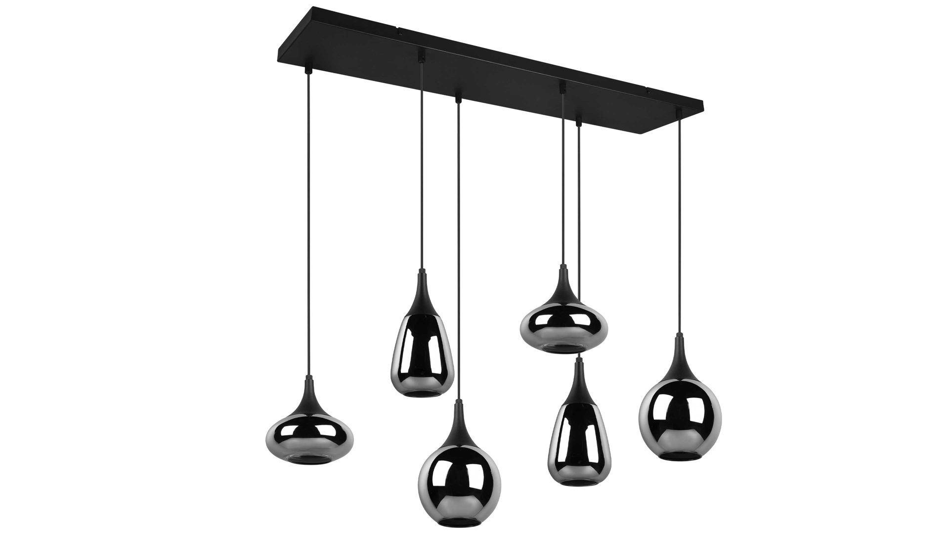 Pendelleuchte Trio lighting for you aus Glas in Chrom Trio Pendelleuchte Lumina schwarz & Glas - Breite ca. 93 cm