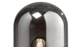 Tischleuchte Fh fischer & honsel aus Glas in Dunkelgrau FH Tischleuchte Regi Rauchglas & schwarzes Metall - Höhe ca. 34 cm