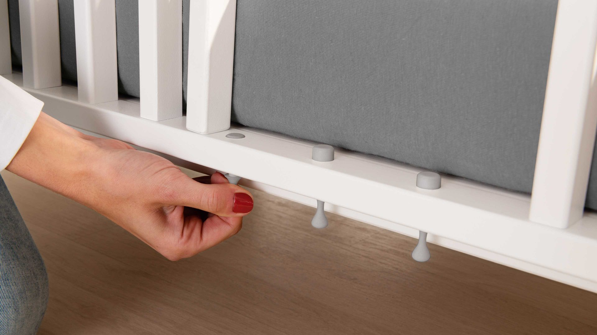 Babybett Paidi aus Holz in Weiß PAIDI Felie – Babybettgestell Kreideweiß - Liegefläche ca. 70 x 140 cm