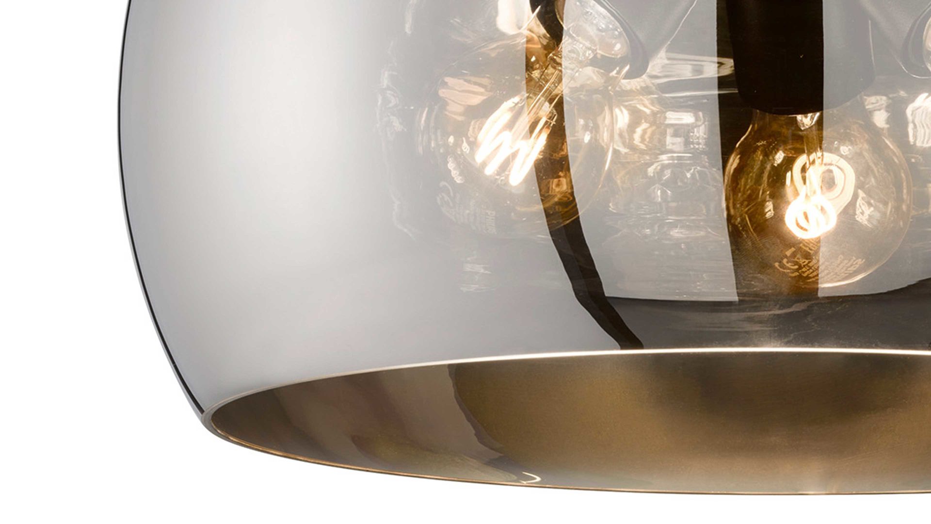 Deckenleuchte Fh fischer & honsel aus Glas in Dunkelgrau FH Deckenleuchte Dima Rauchglas - Durchmesser ca. 40 cm