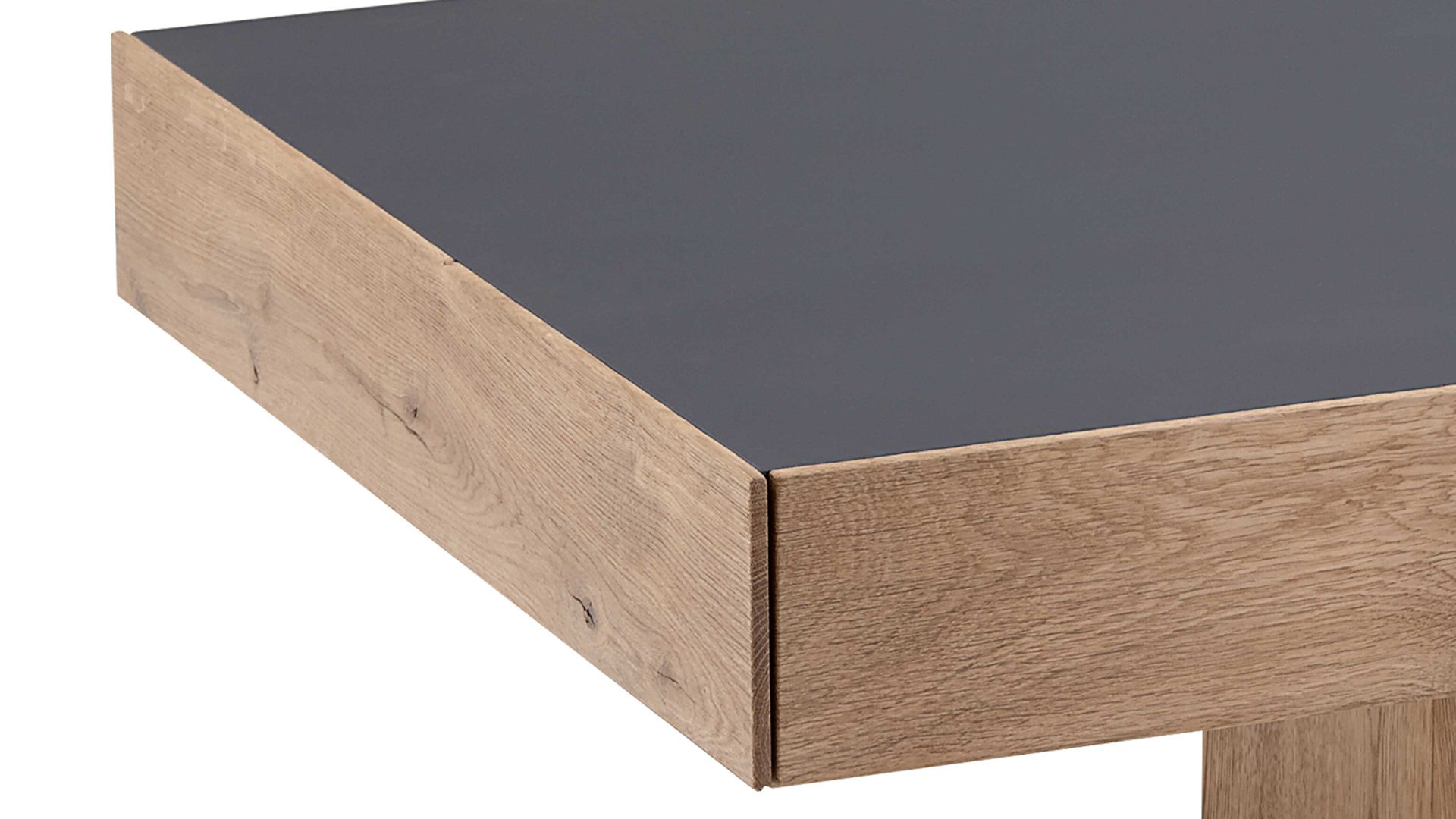 Couchtisch Hartmann aus Holz in Anthrazit hartmann Serie Caya - Couchtisch bzw. Sofatisch anthrazitfarbenes Mattglas & Kerneiche – ca. 105 x 75 cm