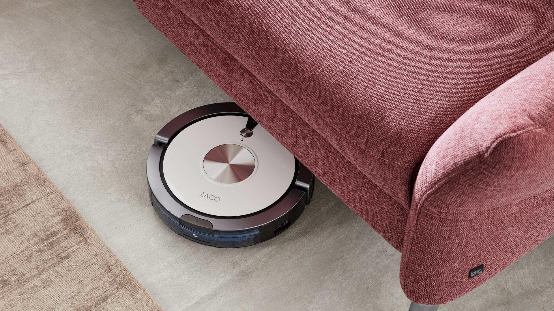 Ecksofa Interliving aus Stoff in Pink Interliving Sofa Serie 4400 - Ecksofa pastellvioletter Bezug GCP 8 - Stellfläche ca. 167 x 296 cm