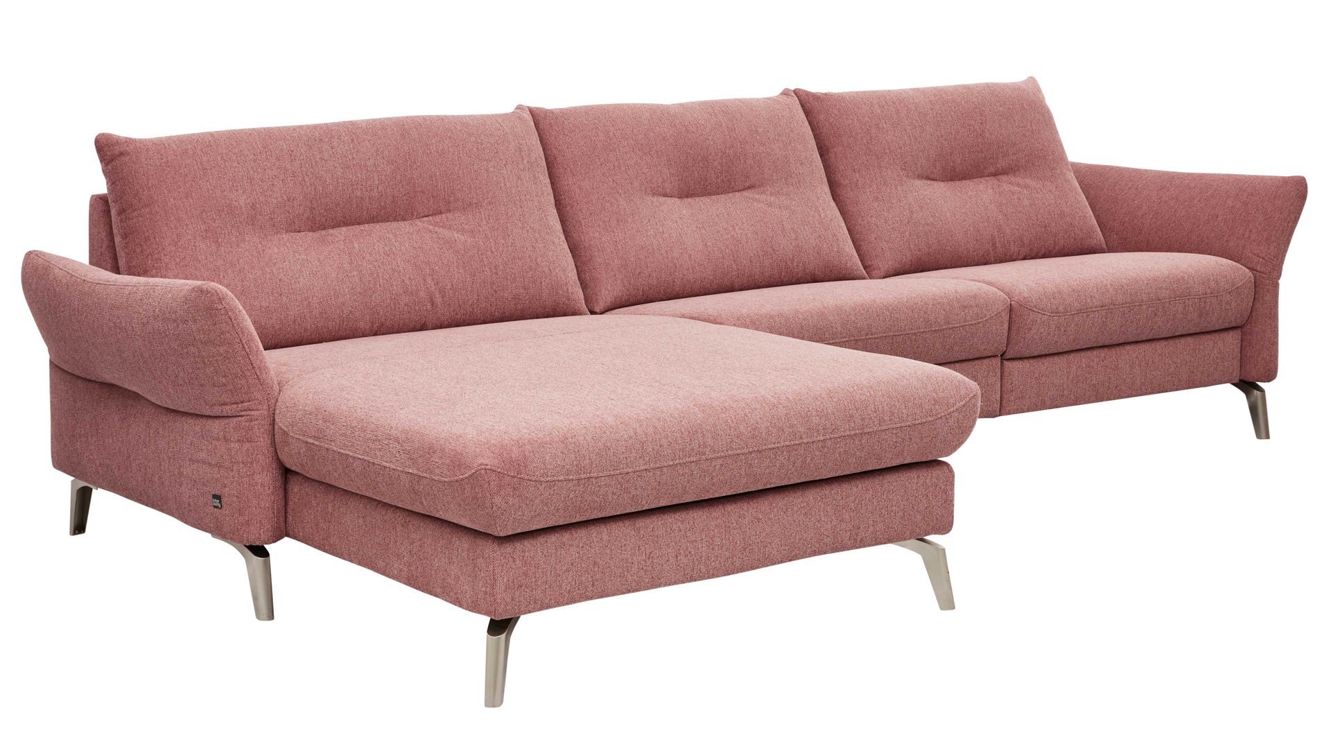 Ecksofa Interliving aus Stoff in Pink Interliving Sofa Serie 4400 - Ecksofa pastellvioletter Bezug GCP 8 - Stellfläche ca. 167 x 296 cm