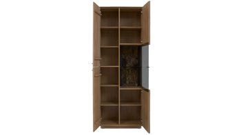 Wohnwand Interliving aus Holz in Holzfarben Interliving Wohnzimmer Serie 2025 - Wohnwand Wildeiche, Anthrazit & Kork - dreiteilig, Breite ca. 325 cm