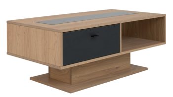 Couchtisch Interliving aus Holz in Holzfarben Interliving Wohnzimmer Serie 2025 - Couchtisch Wildeiche, Anthrazit & Kork - ca. 115 x 65 cm