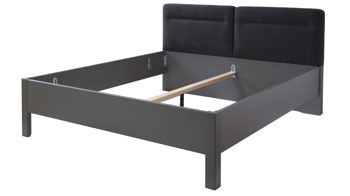 Bettgestell Interliving aus Holz in Dunkelgrau Interliving Kleiderschrank Serie 1207 – Bettgestell 866486 Manhattan & anthrazitfarbener Stoff - Liegefläche ca. 180 x 200 cm
