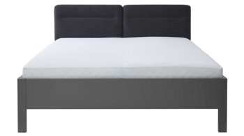 Bettgestell Interliving aus Holz in Dunkelgrau Interliving Kleiderschrank Serie 1207 – Bettgestell Manhattan & anthrazitfarbener Stoff - Liegefläche ca. 180 x 200 cm