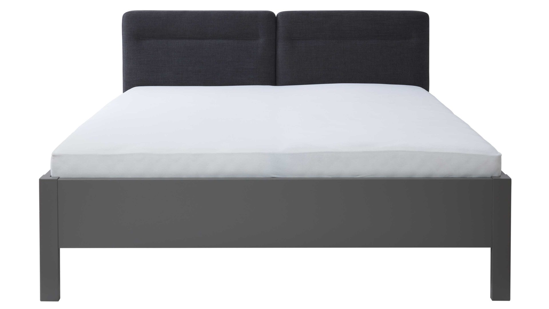 Bettgestell Interliving aus Holz in Dunkelgrau Interliving Kleiderschrank Serie 1207 – Bettgestell Manhattan & anthrazitfarbener Stoff - Liegefläche ca. 180 x 200 cm