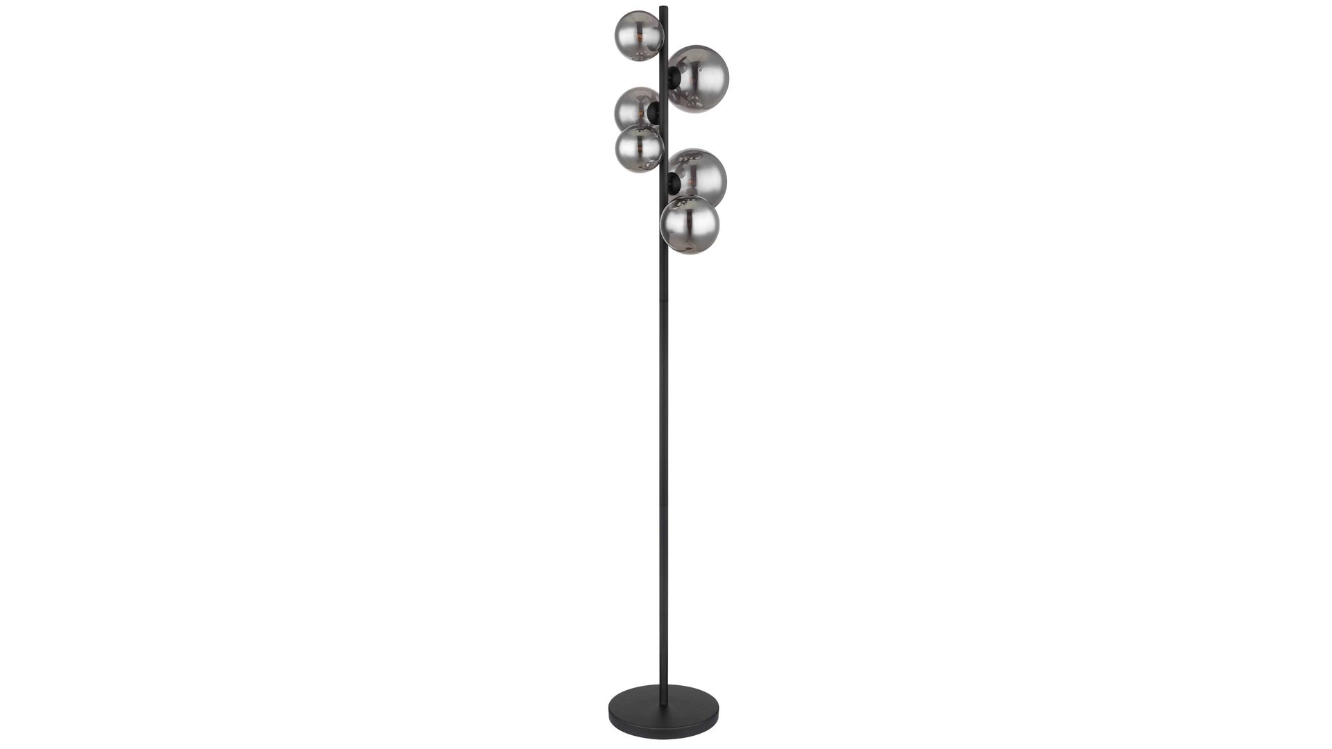 Stehleuchte Globo lighting aus Glas in Schwarz GLOBO Lampe-Serie Riha - Stehleuchte Rauchglas & mattschwarzes Metall - Höhe ca. 155 cm