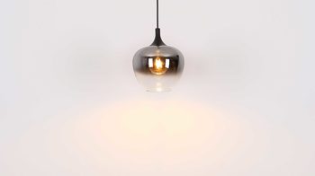 Tischleuchte Globo lighting aus Glas in Schwarz GLOBO Lampe-Serie Maxy - Tischleuchte Rauchglas & mattschwarzes Metall - Höhe ca. 54 cm
