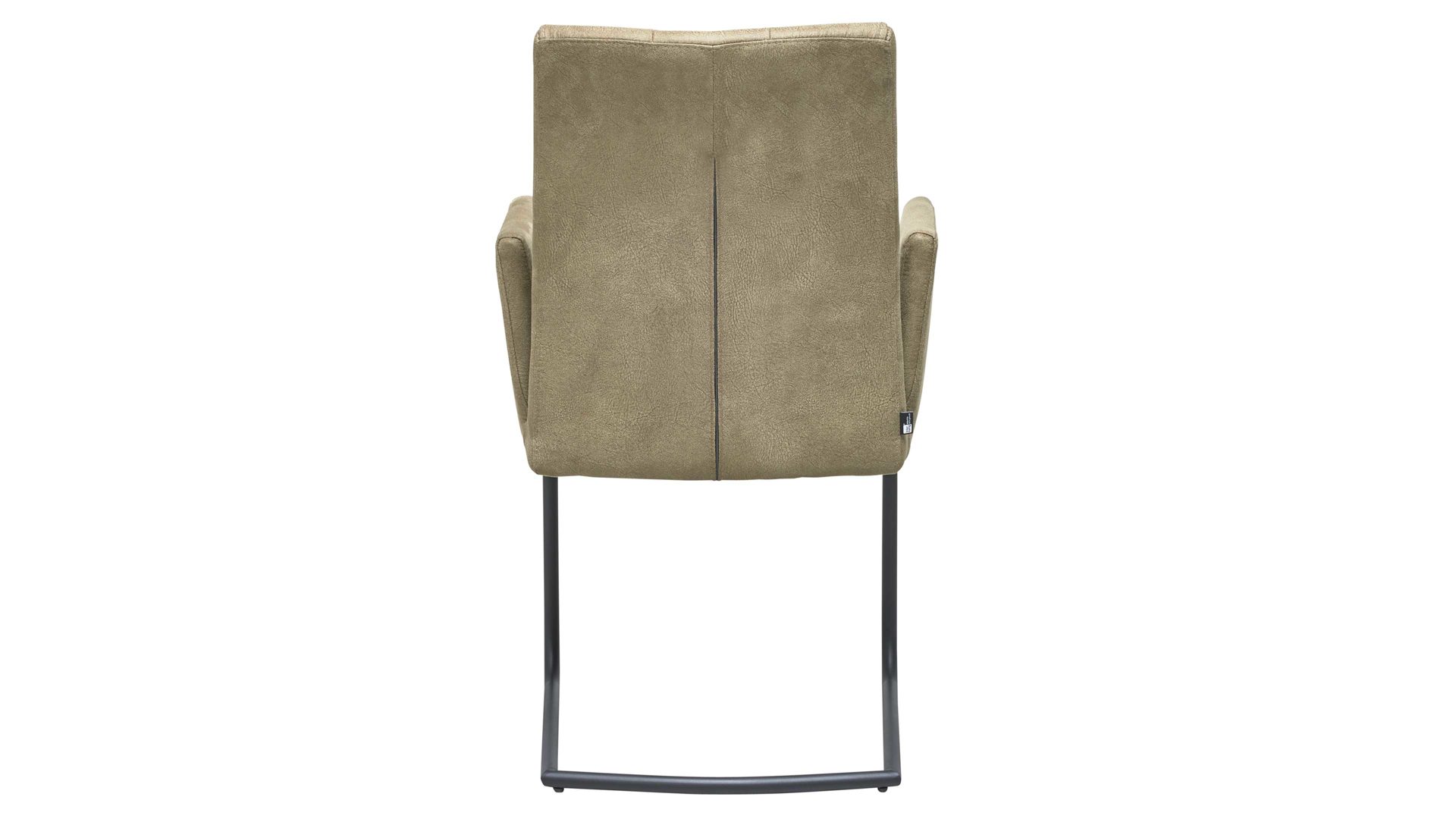 Schwingstuhl Interliving aus Kunstfaser in Dunkelgrün Interliving Esszimmer Serie 5104 – Armlehn-Schwingstuhl farngrüne Mikrofaser Fern & Mattschwarz
