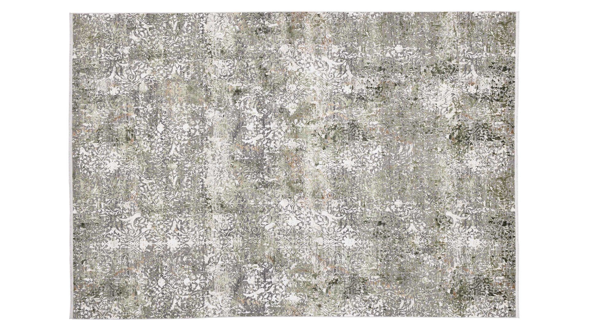 Webteppich Interliving aus Mischgewebe in Grün Interliving Teppich Serie L-8700 Grau-Grün – ca. 240 x 300 cm