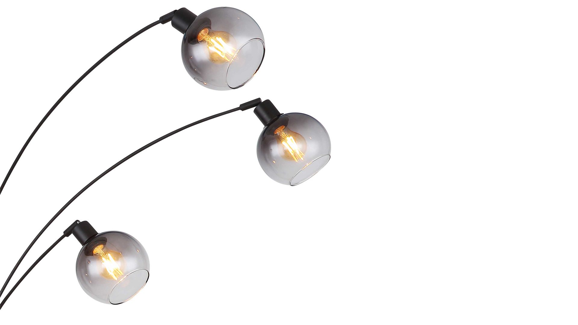 Stehleuchte Globo lighting aus Glas in Schwarz GLOBO Lampen-Serie Seymor - Stehleuchte Rauchglas, Metall & Marmor - Höhe ca. 208 cm